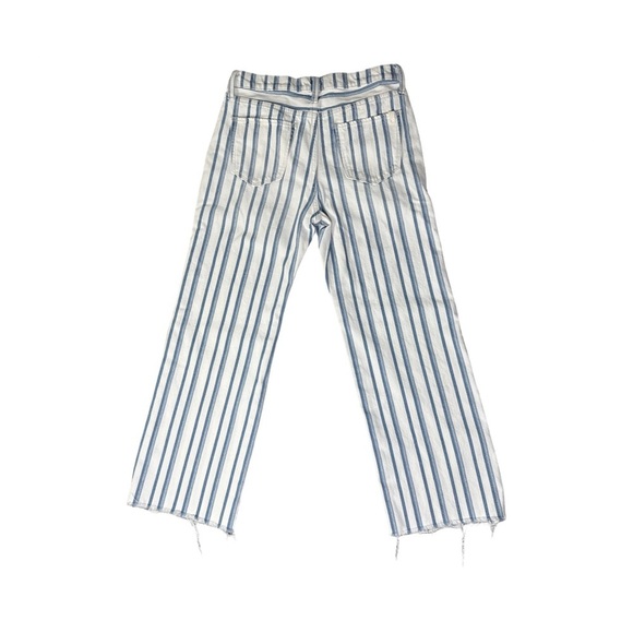 Joe’s Jeans The Blake High Rise Wide Leg Crop Jeans Blue White Striped Size 26 - Picture 3 of 10